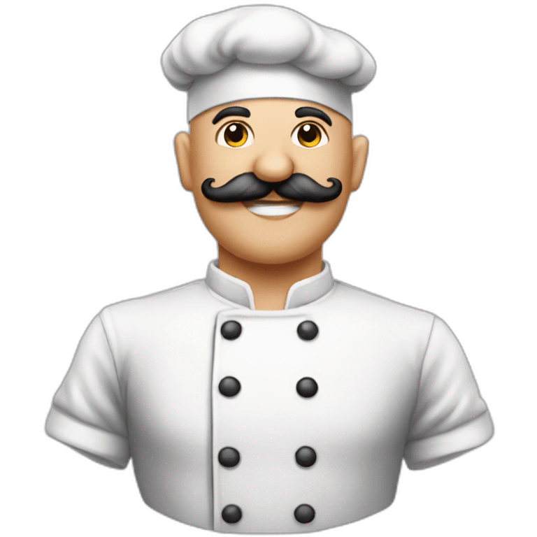 Bald chef moustache tattoos emoji