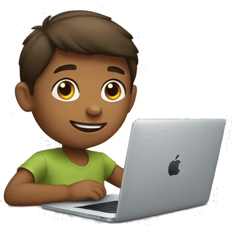 Boy with macbook emoji