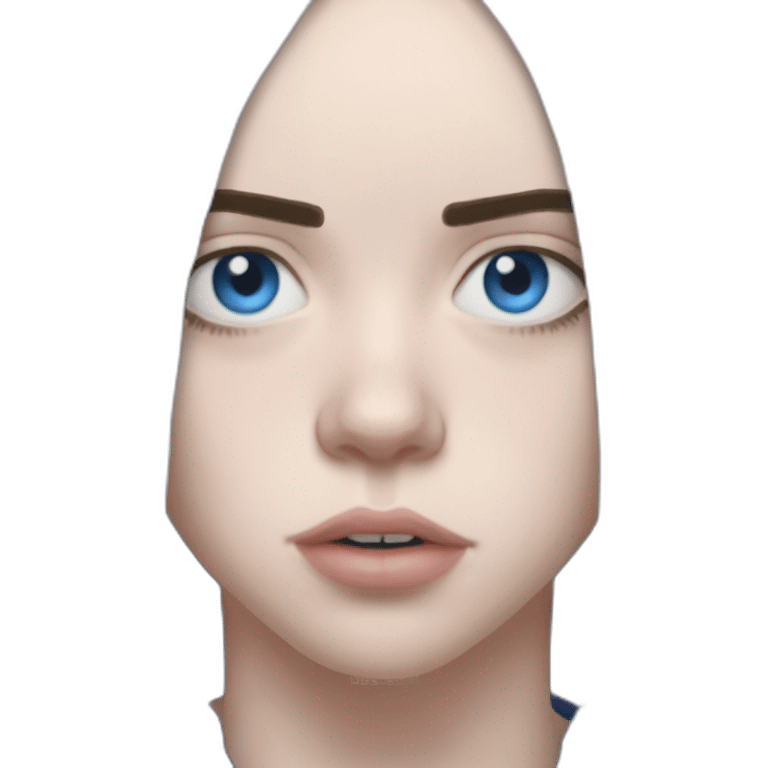 Billie eilish chanteuse cheveux bleu yeux bleu emoji