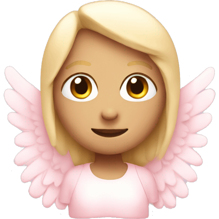 Light pink emoji with angel wings emoji