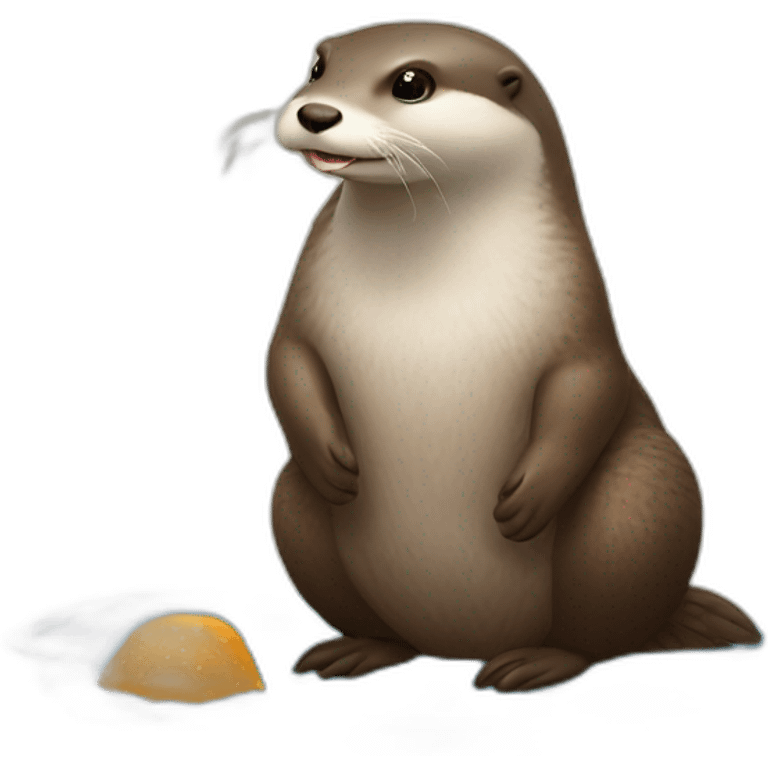 Loutre qui mange une poule emoji