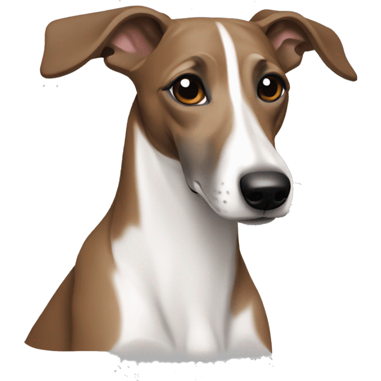 Brown and white whippet emoji