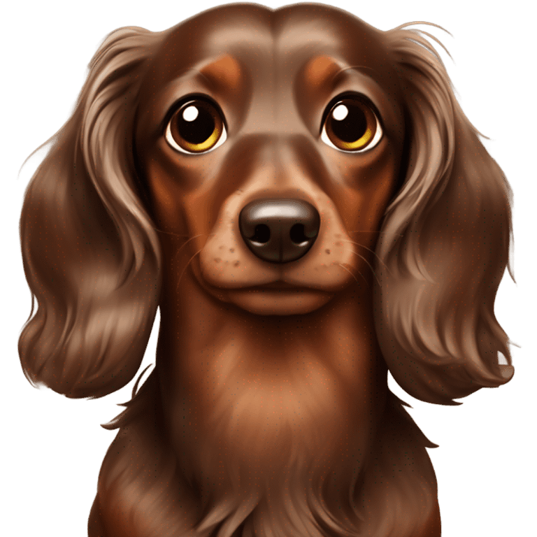 Two long haired dapples chocolate dachsunds emoji