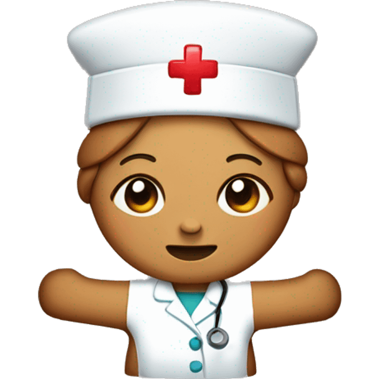 gingerbread cookie dressed as a nurse isolated.  emoji