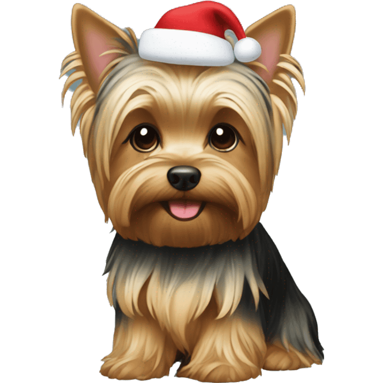 Christmas yorkie emoji