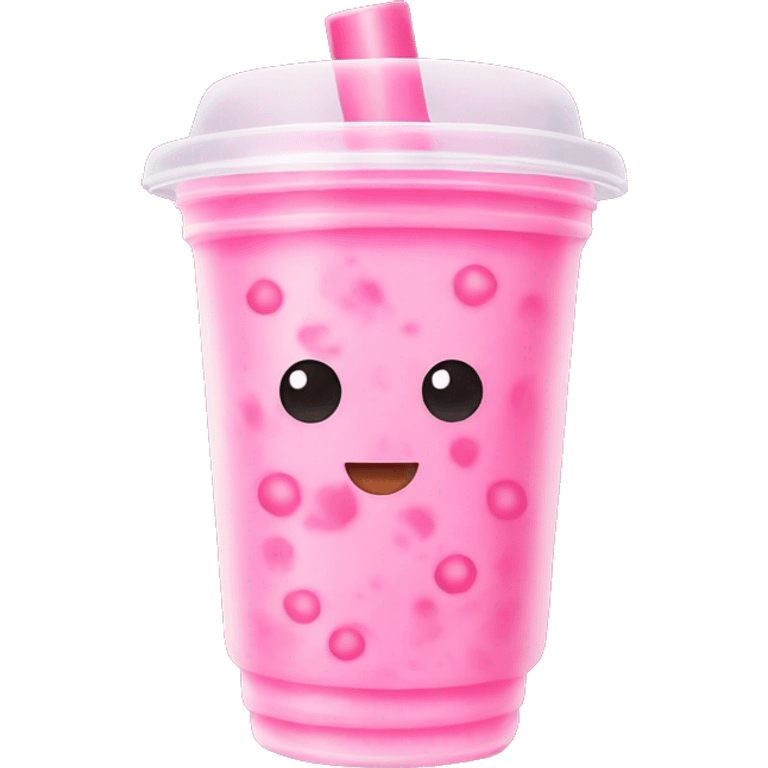 Pink bubble tea  emoji