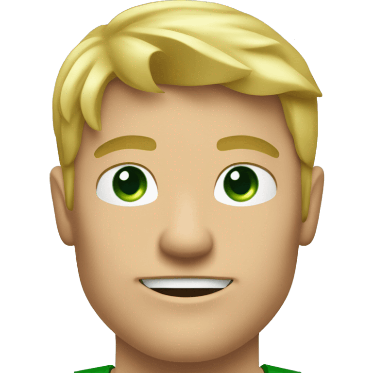 homme blond musclé avec des yeux vert kaki emoji