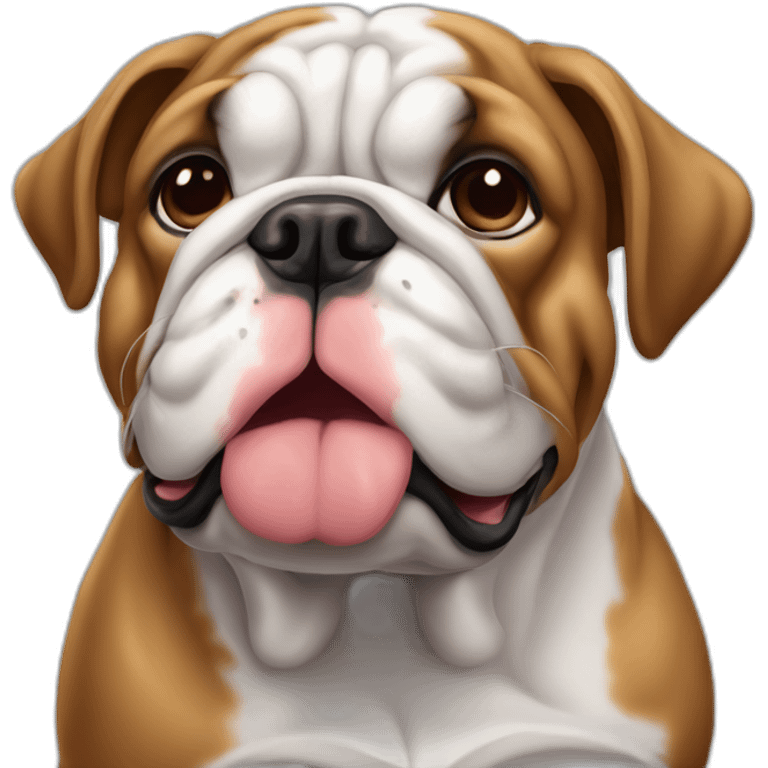 bulldog frances branco de boné vermelho emoji