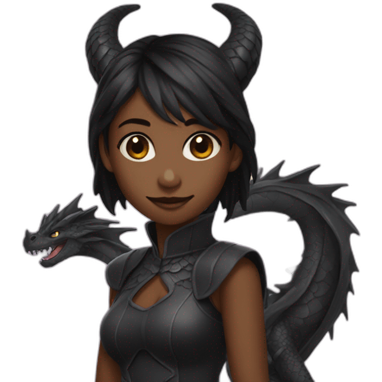 black dragon girl emoji