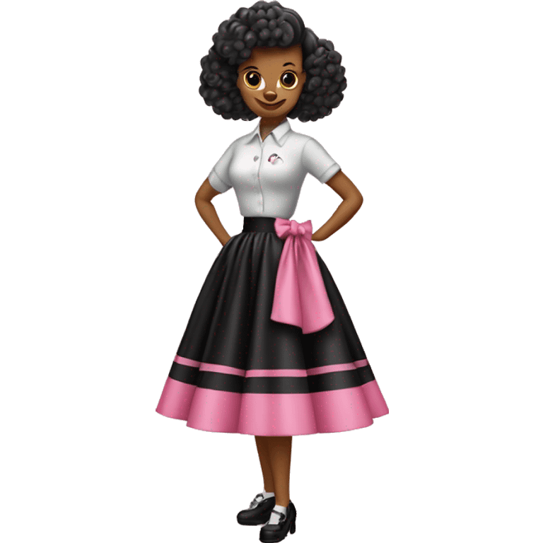 Pink and black 1950 poodle skirt emoji