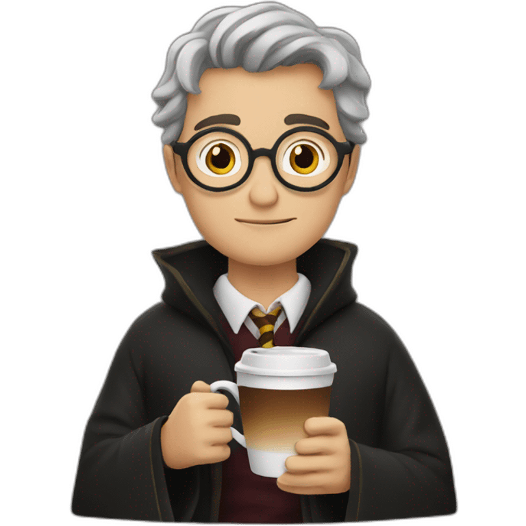 Harry Potter drinking a coffee  emoji