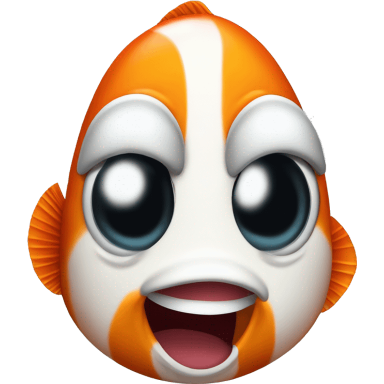 the face of a crying clownfish emoji