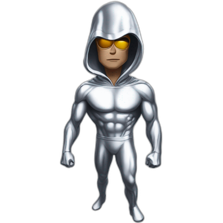 Silver surfer wearing a supreme hoodie emoji