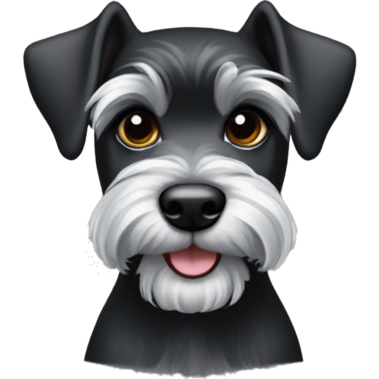 Female black and silver miniature schnauzer emoji