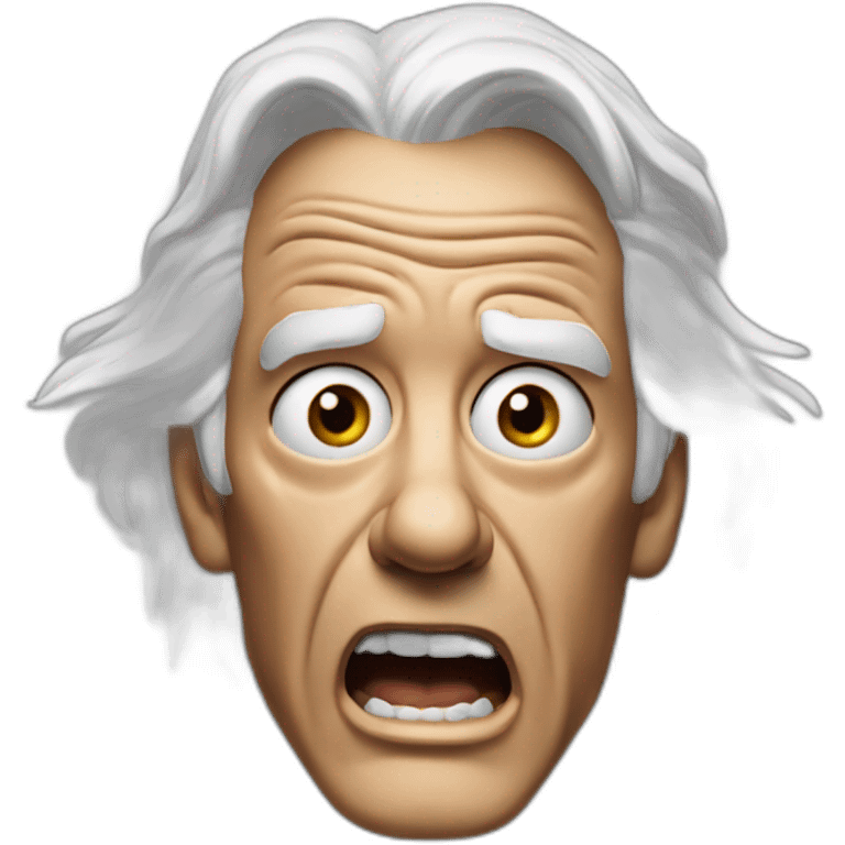 Doc brown from back to the future looking shocked and his mouth wide open. No eye-ware. emoji