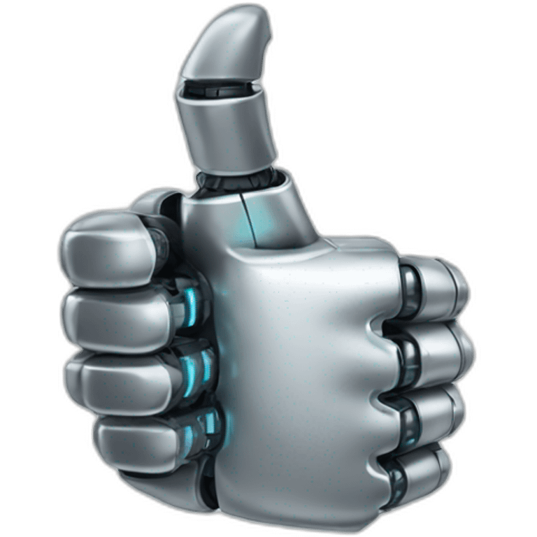 the robot hand gives a thumbs up emoji