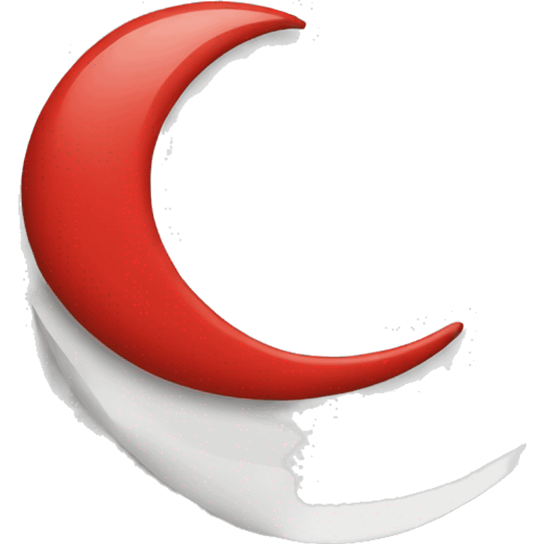 Big Red crescent white background simple emoji