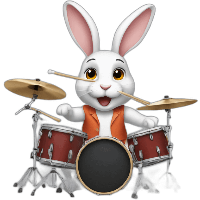 rabbit playing drums emoji