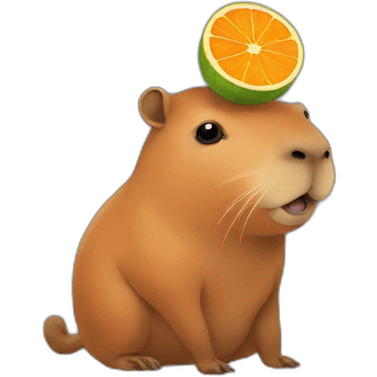 capybara with orange on head emoji