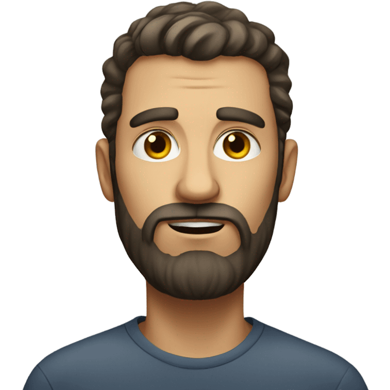 realistic portrait of skeptical bearded male emoji