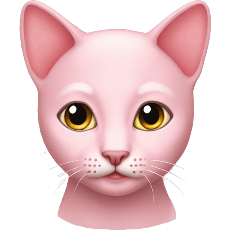 the bald cat pink  emoji