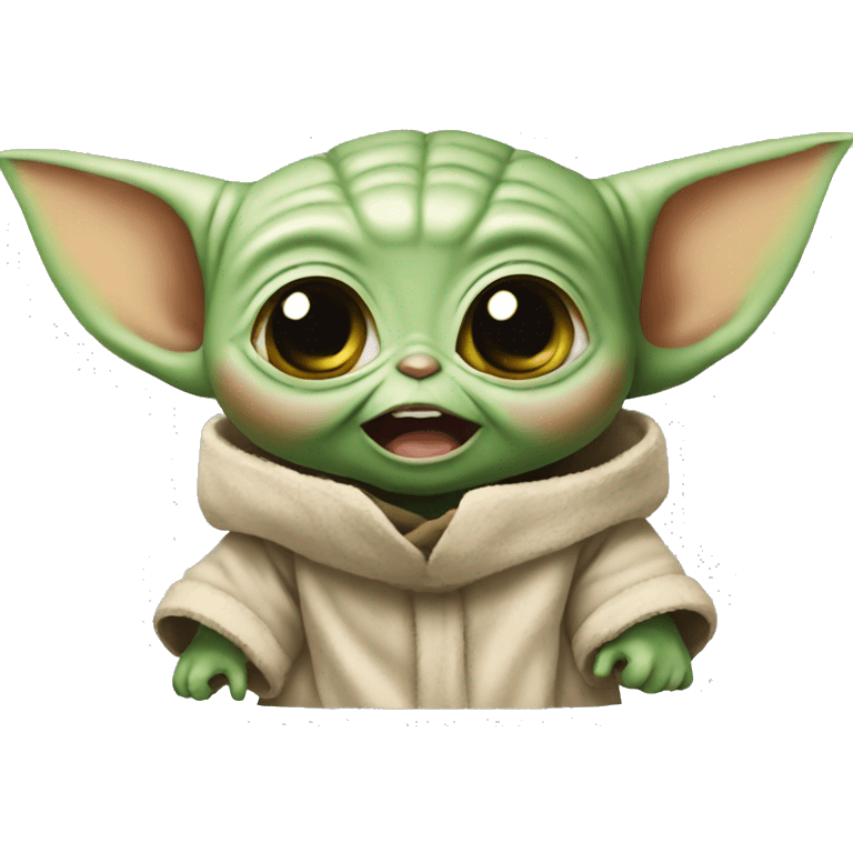 BABY YODA  OPEN MOUTH emoji