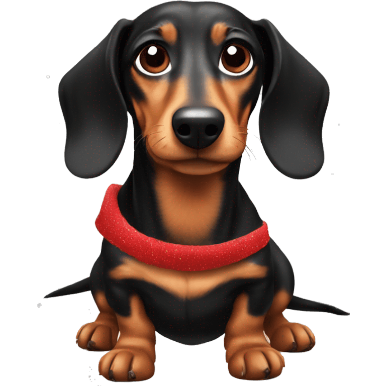 Christmas dachshund emoji