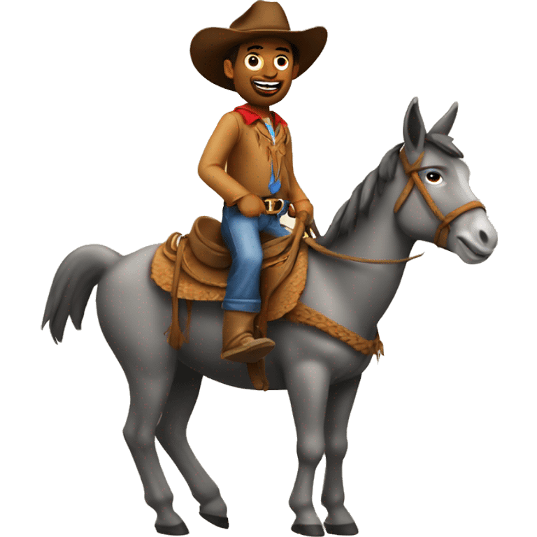 cowboy riding a donkey emoji