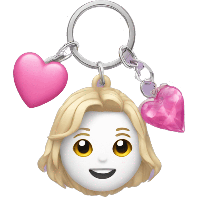 keychain with pink charms emoji