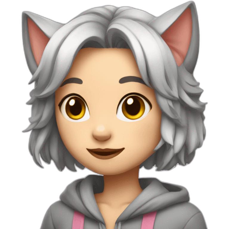 a cute cat-girl emoji