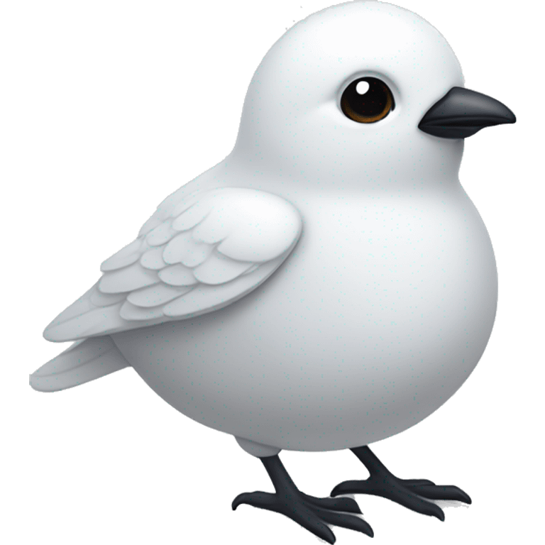 Round little white bird emoji