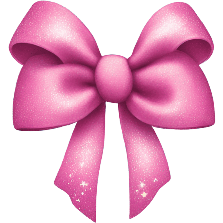 Pink hair bow with sparkles emoji