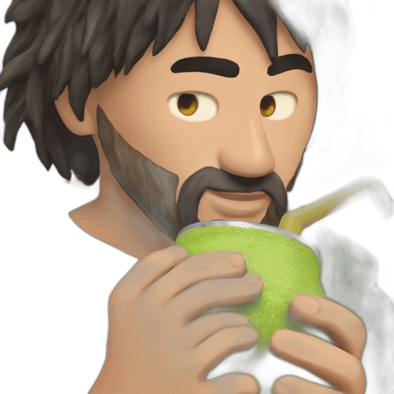 messi drinking yerba mate from a yerba mate gourd with a straw emoji