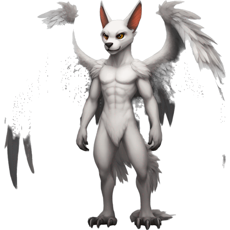 Anthro cool edgy winged animal hybrid full body emoji