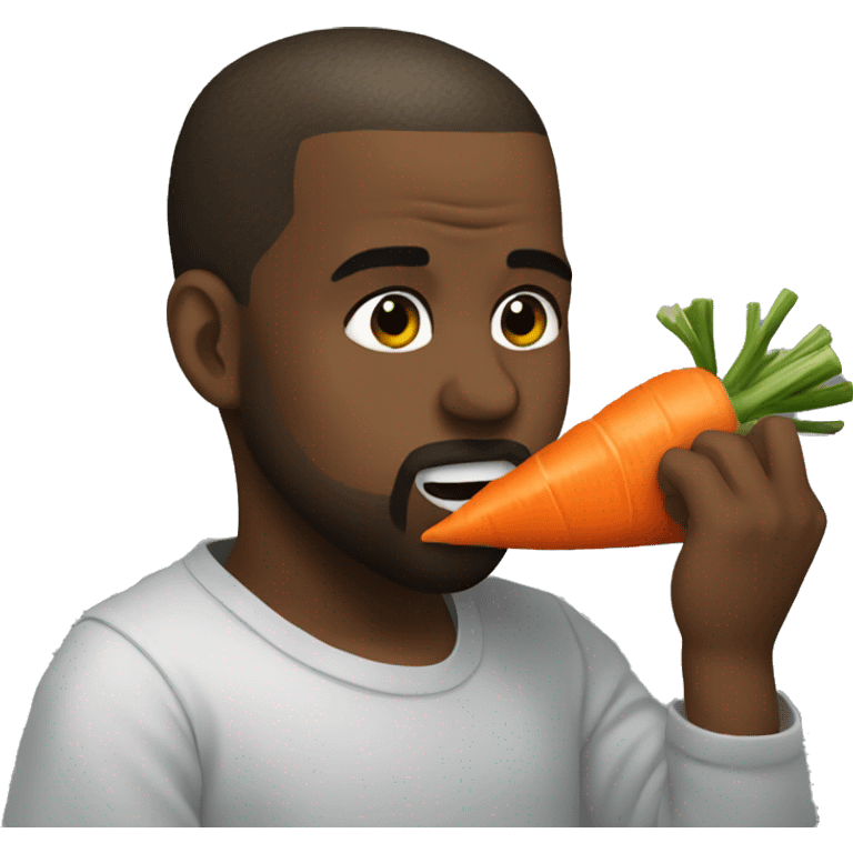 Kanye eating a carrot emoji