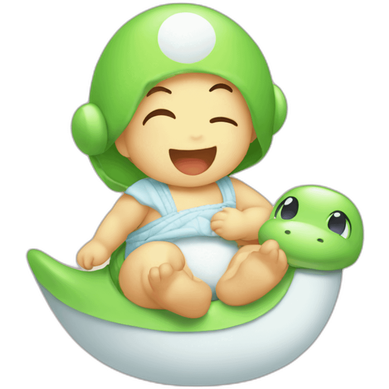 baby yoshi with pamper emoji