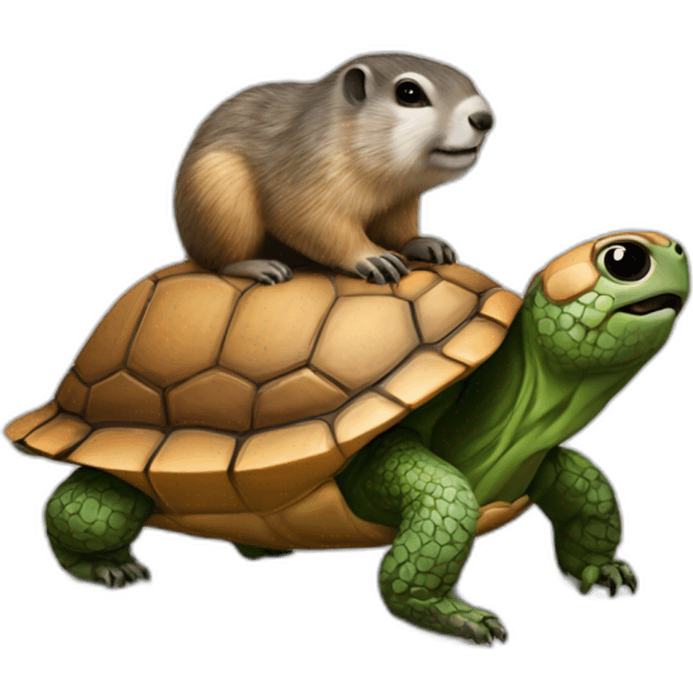 marmote sur une tortue emoji