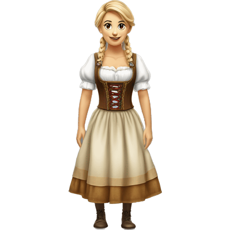 Realistic traditional oktoberfest drindl dress only. emoji