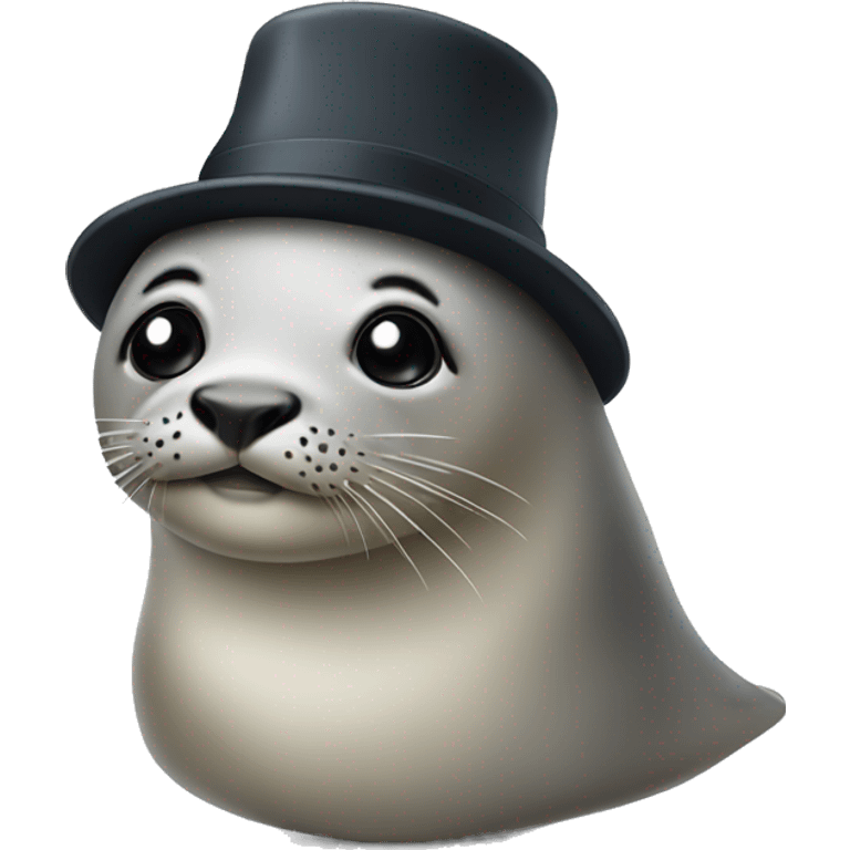 A seal wearing a hat  emoji