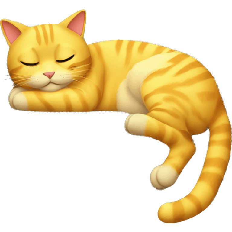 lazy yellow cat lie in sofa emoji