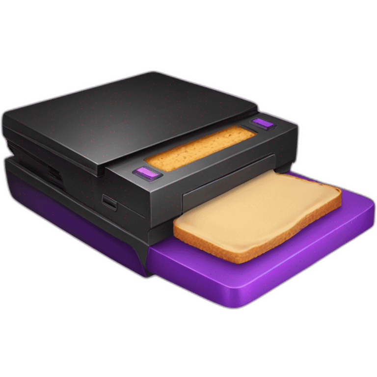 VHS player with peanut butter and jelly sandwich inserted emoji