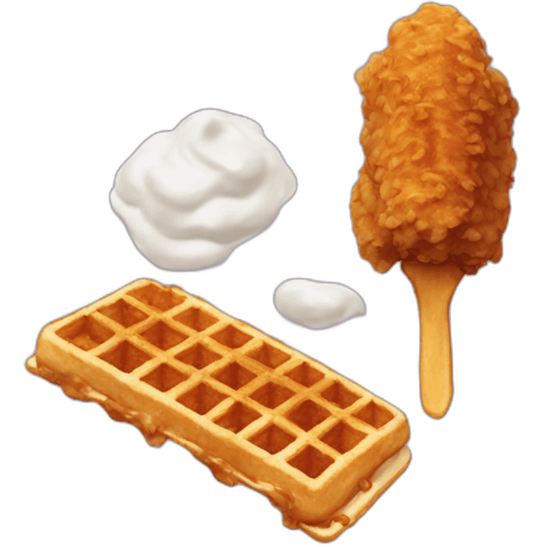 Fried Chicken and waffles emoji