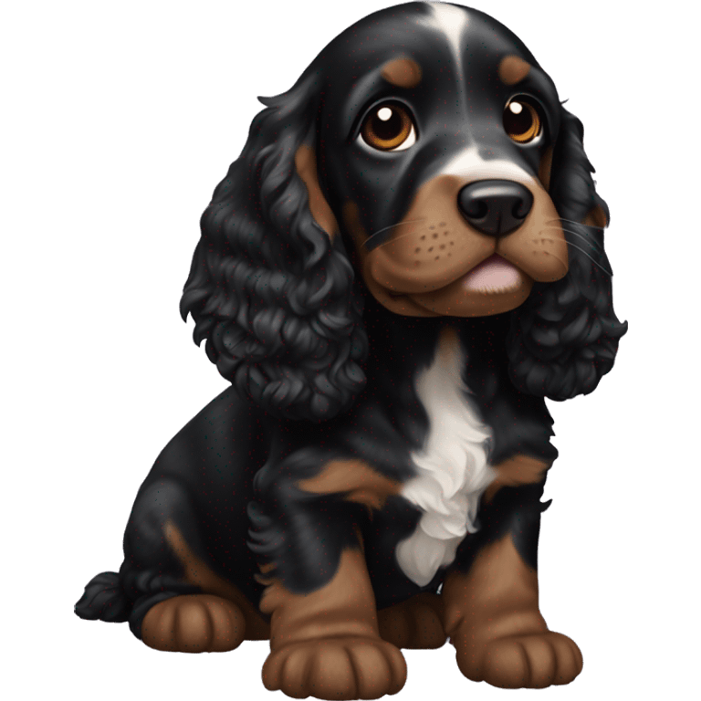 Black cocker spaniel puppy emoji