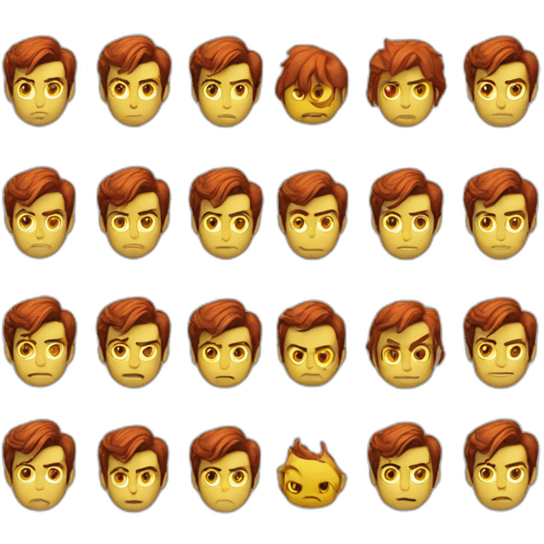 David Tennant, red hair, yellow snake eyes emoji