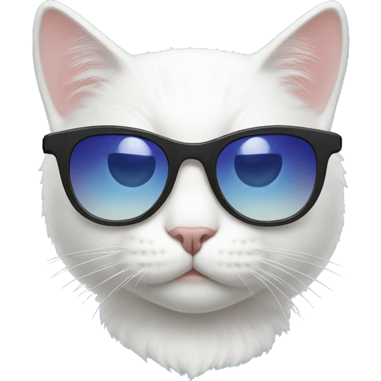 white cat with sunglasses emoji