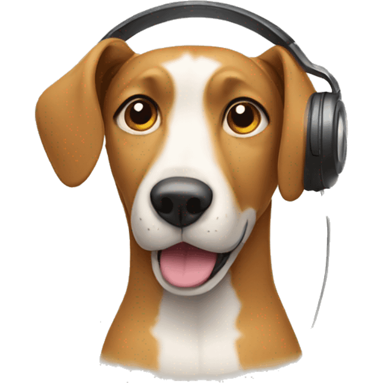 A dog listening to music emoji