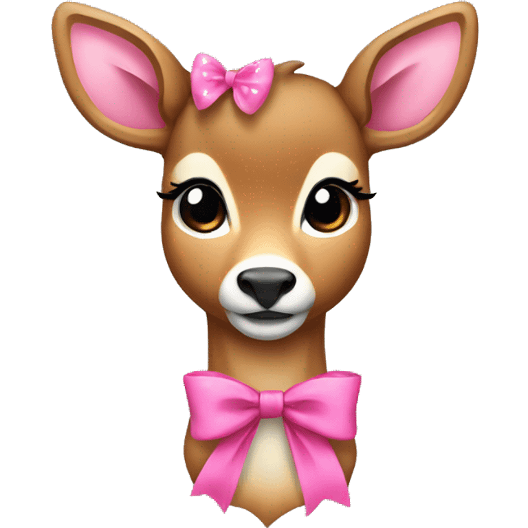 Female deer with pink bow emoji