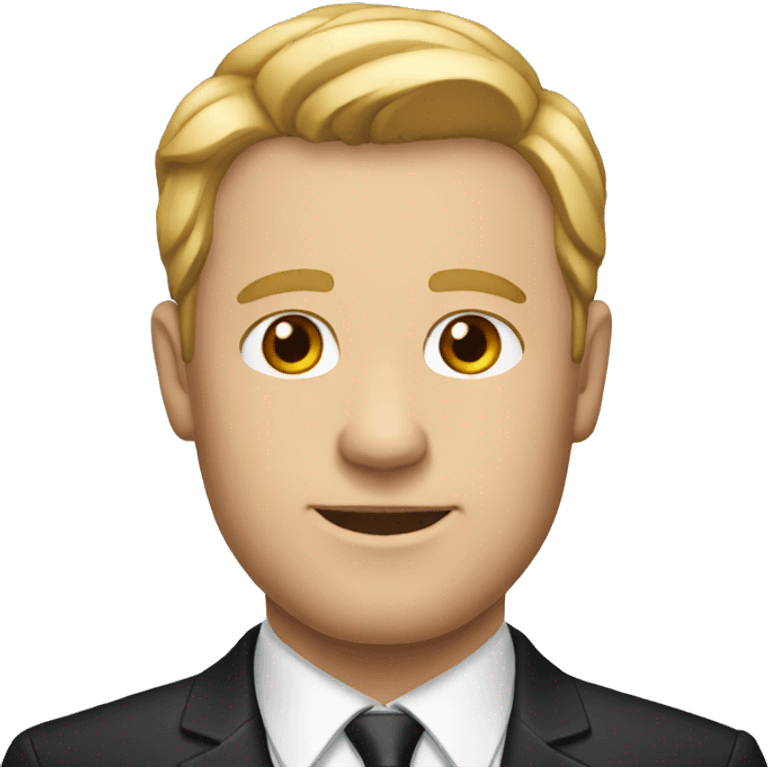 professional white man with black suit emoji