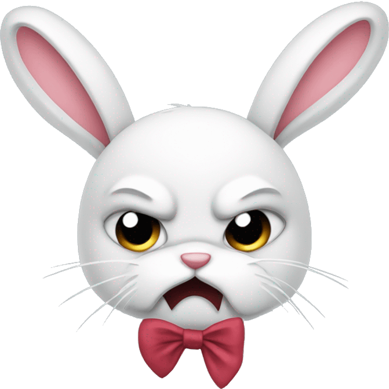 Angry bunny wearing a bow  emoji