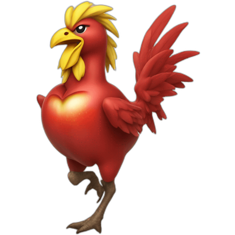 red apple riding a chocobo emoji